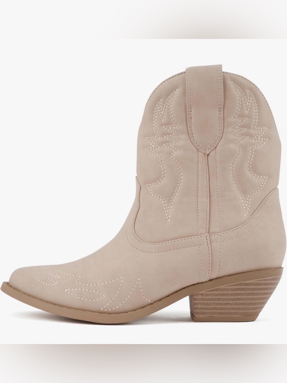 S48 Soda Beige Cowgirl Cowboy Western Stitched Ankle Boots Pointed size 11 NEW
